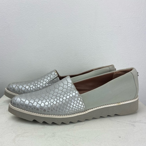 DONALD J. PLINER BALI MO Snakeskin Embossed Metallic Front Slip On Loafers - Picture 8 of 14